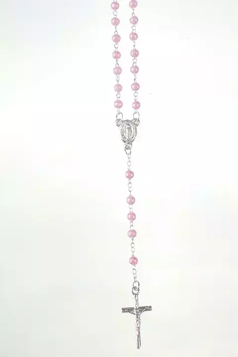 Terço Perola - Rosa 4mm