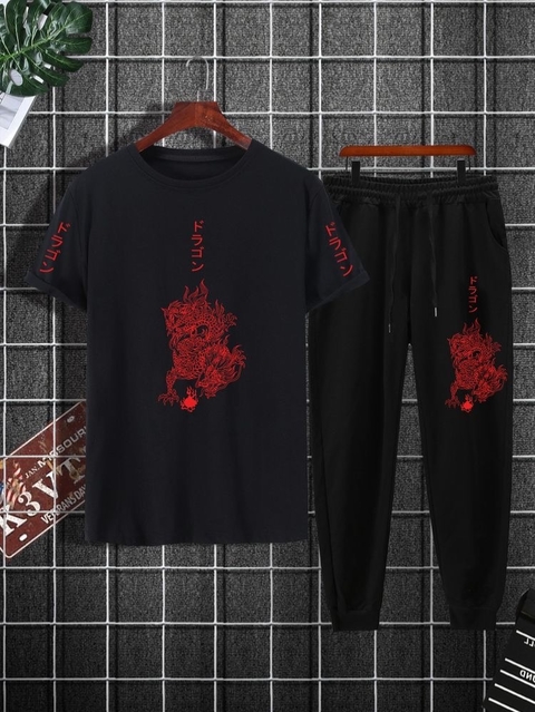 kit camiseta calça moleton