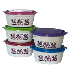 Kit 5 Potes Vaquinha Organizador Multiuso Mantimento 1,3 Litros Vasilhas Individual Avulso Plastico - Lojas de Panelas | Alumdill