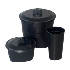 Jogo Kit para Pia 3 peças Preto Plastico