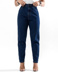 Imagem do Calça Jeans Mom Feminina Cintura Alta escura