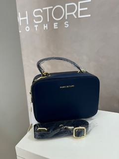 Bolsa quadrada azul marinho