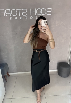 Saia de Cetim preto - comprar online