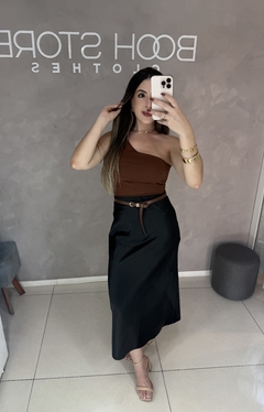 Saia de Cetim preto - Booh Store