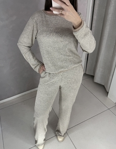 Conjunto Cashmere Galão areia/rose - Booh Store