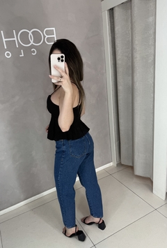 Calça Jeans Mom Feminina Cintura Alta escura - loja online