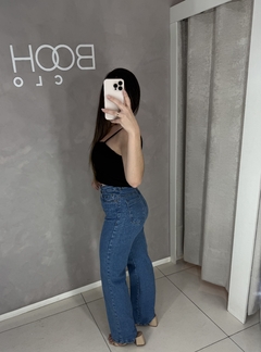 Calça Jeans Wide Leg Cintura Alta com Elastano na internet