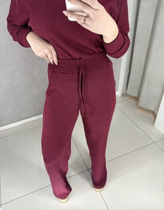 Conjunto canelado lanzinha vinho - Booh Store