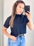 Cropped de gola preta