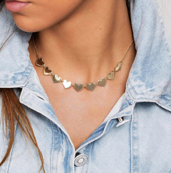 Colar choker corações (dourado) - comprar online