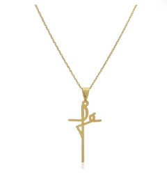 colar FÉ dourado