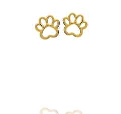 Brinco pequeno patinha pet (dourado) - comprar online