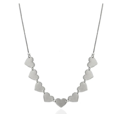 Colar choker corações (ródio claro) - comprar online