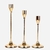 Trio Castiçal Retro Dourado