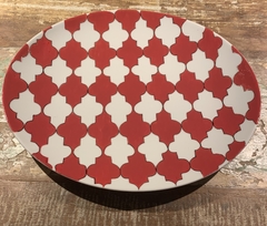 PRATO OVAL AZULEJO VERMELHO