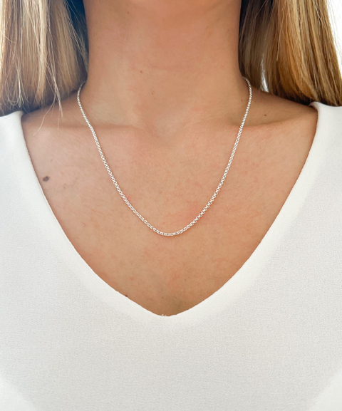 Cadena Rolito 1mm | Acero Blanco