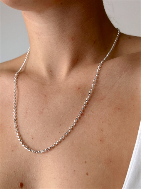 Cadena rolo 3mm | Acero Blanco