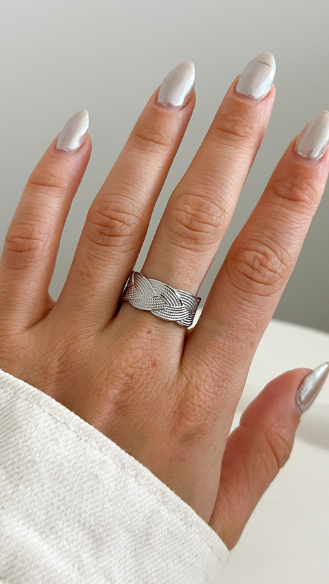 Anillo Trenzado Grueso | Acero Quiurgico