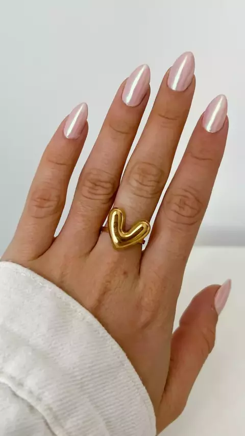 Anillo Corazon Luchi | Acero Dorado - comprar online