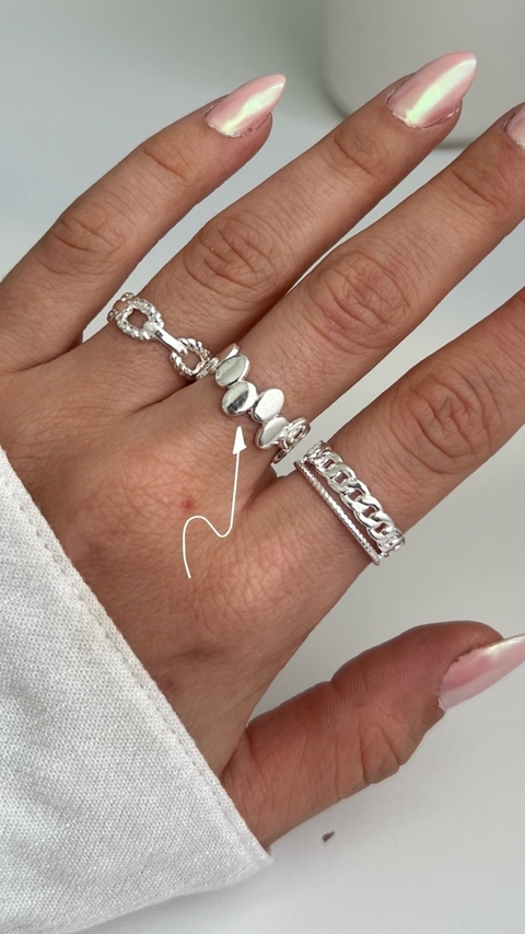 Anillo Dots | Acero Blanco