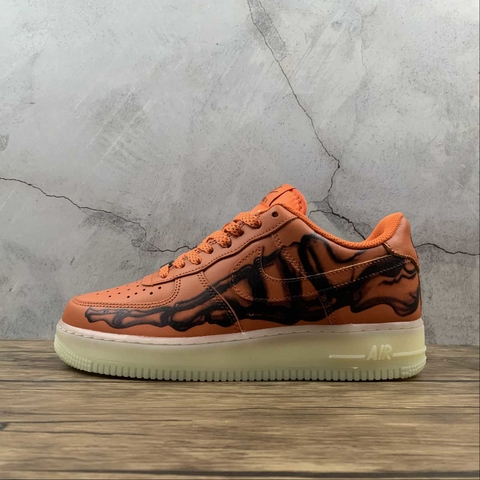 Force 1 Low Orange Skeleton