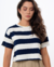 Camiseta Cropped Listra Azul - loja online