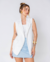 Colete Alongado com Lapela Dupla Off-White - comprar online
