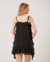 Vestido Babado Alça Fina Preto - BALAIÊ