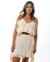 Vestido Babado Alça Fina Off-White - comprar online