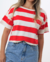Camiseta Cropped Listra Verrmelha - loja online