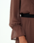 Vestido Babado Manga Longa Marrom - BALAIÊ
