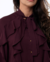 Camisa Babado Roxa na internet