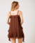 Vestido Babado Alça Fina Marrom - loja online