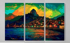 QUADRO TRÍPTICO RIO DE JANEIRO PEDRA DA GÁVEA