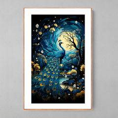 Quadro Decorativo Pavão Luar - Ellquadros Art Gallery