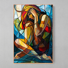 Quadro Decorativo Mulher Cubismo Colorida - Ellquadros Art Gallery
