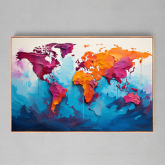 Imagem do Quadro Decorativo Continentes Texturizados