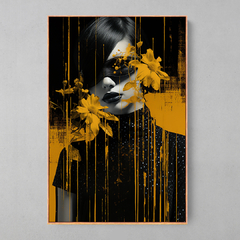 Quadro Decorativo Colagem Contemporânea Mulher Girasol - Ellquadros Art Gallery