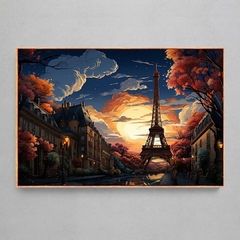 Quadro Decorativo Paris Torre Eiffel - Estilo Van Gogh - Ellquadros Art Gallery