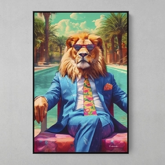 Quadro Leão Executivo de Férias - Ellquadros Art Gallery