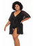 Kimono Mesh Curto Plus Size Preto