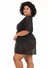 Kimono Mesh Curto Plus Size Preto - comprar online