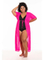 Kimono Mesh Longo Plus Size Rosa