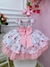 VESTIDO INFANTIL BEBÊ BRANCO FLORIDO C/ BOLINHAS PÉROLAS (4128BB) na internet