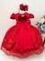 VESTIDO INFANTIL VERMELHO RENDA REALEZA LUXO CINTO PÉROLAS (PUZZLE 1100VV) na internet