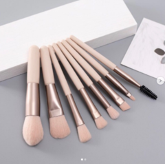 Kit 8 Peças Combo De Pincéis De Maquiagem Com Case Transparente Para Viagem
