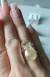 Anel ajustável Gota Quartzo Rutilado - lapidação fantasia Pedra Natural - Prata 925 - Gitana Pratas