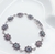 PULSEIRA COM MARCASSITAS SUIÇAS , PEDRA RUBI, ESMERALDA E SAFIRA- PRATA 925