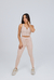 Cropped canelado com zíper frontal Nude - TWO ONE FITNESS
