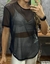 T-shirt Thamires • Tela Preta - TWO ONE FITNESS